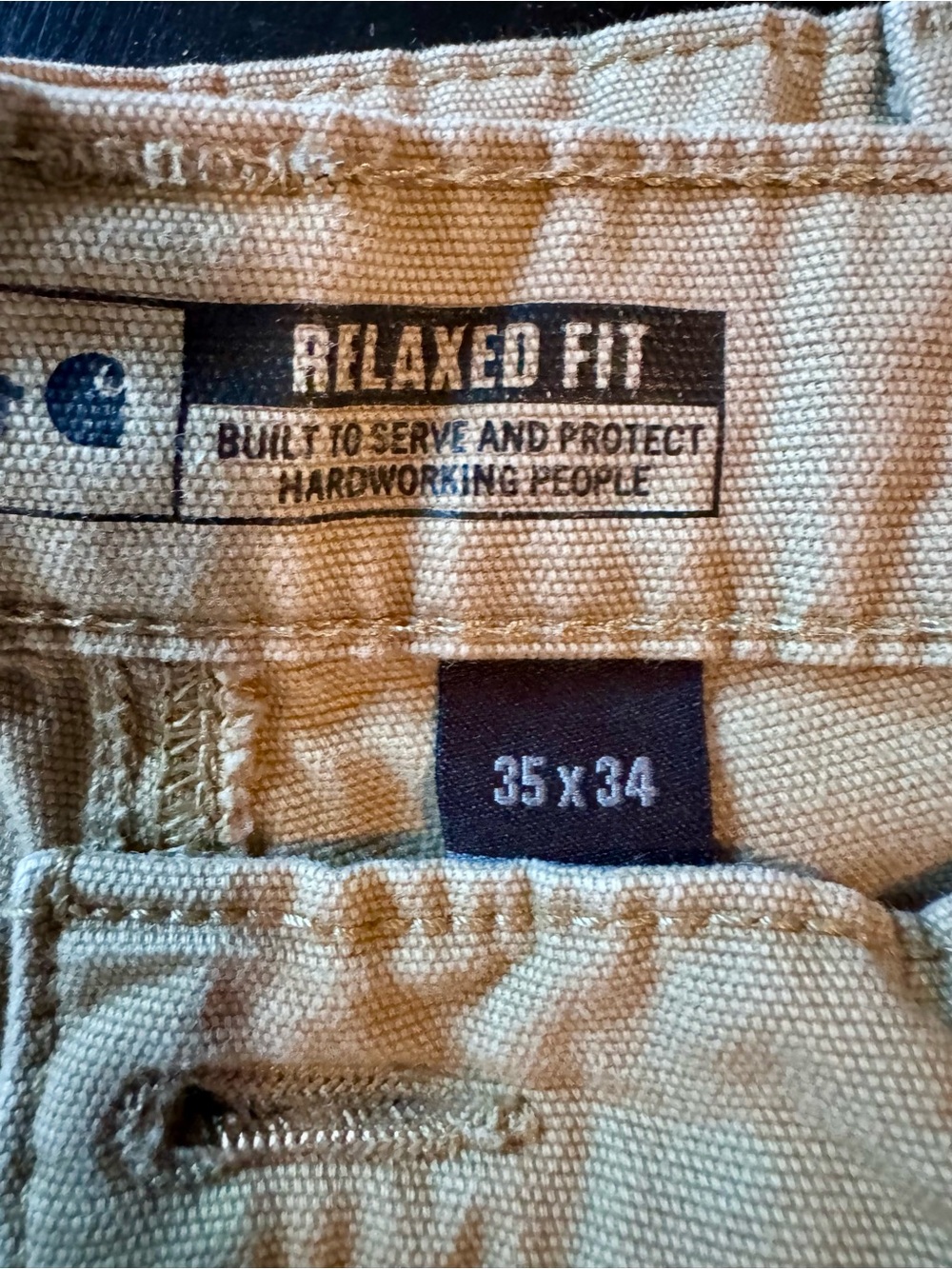 Carhartt Men's Relaxed Fit Khaki Canvas Work pants - Picture 3 of 7